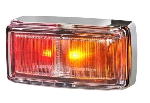 SIDE MARKER RED/AMBER 0.5M CHROME SHROUD - 98002C