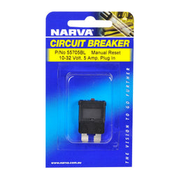 5 AMP BLACK MANUAL RESETTING CIRCUIT BREAKER (1) - 55705BL