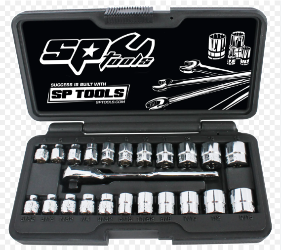 SOCKET SET - 1/4DR 6PT LOW PROFILE 23PC METRIC/SAE - SP20121