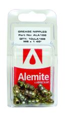 GREASE NIPPLES DISPLAY PACK OF 10, 1/8" BSP 45 DEG - ALA34