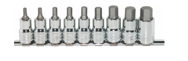 SOCKET RAIL SET 1/2"DR 9PC SAE INHEX - SP20563