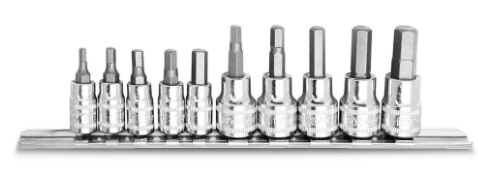 SOCKET RAIL 1/4" & 3/8"DR 10PC INHEX SAE - SP20546