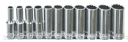 SOCKET RAIL 1/2DR DEEP 12PT 11PC SAE - SP20341