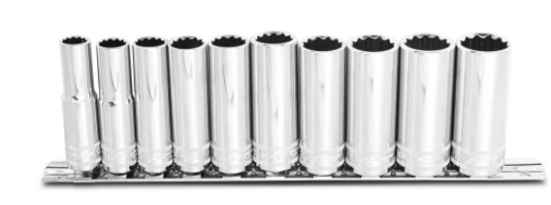 SOCKET RAIL - 3/8DR DEEP 12PT 10PC METRIC - SP20240