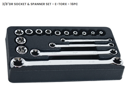 SOCKET & SPANNER SET - 3/8DR 16PC E TORX - SP20210