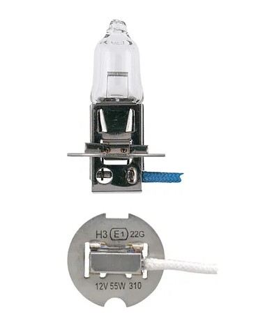12V H3 55W PK22S HALOGEN HEADLIGHT GLOBE (1) - 48321