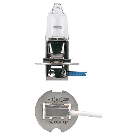 12V H3 55W PK22S HALOGEN HEADLIGHT GLOBES (1) - 48321BL