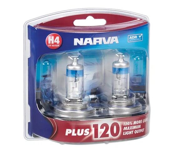 12V H4 60/55W PLUS 120 HALOGEN HEADLIGHT GLOBES(2) - 48362BL2