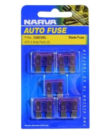 3 AMP PURPLE STANDARD ATS BLADE FUSE (PACK OF 5) - 52803BL