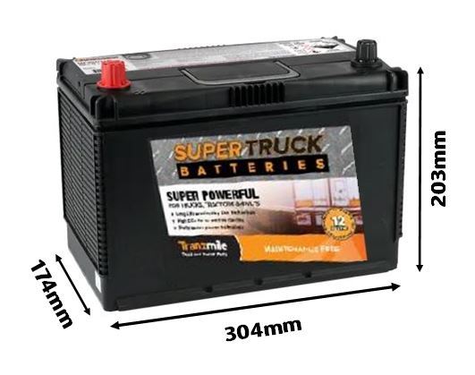 SUPERTRUCK MAINTENANCE FREE BATTERY 810CCA +LHS - TMMF95D31R