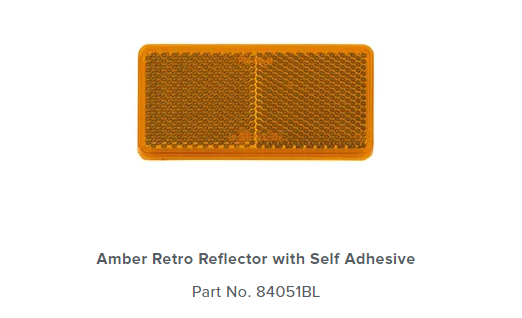 AMBER REFLECTOR (A) 94X44 ADHES BL (2) - 84051BL