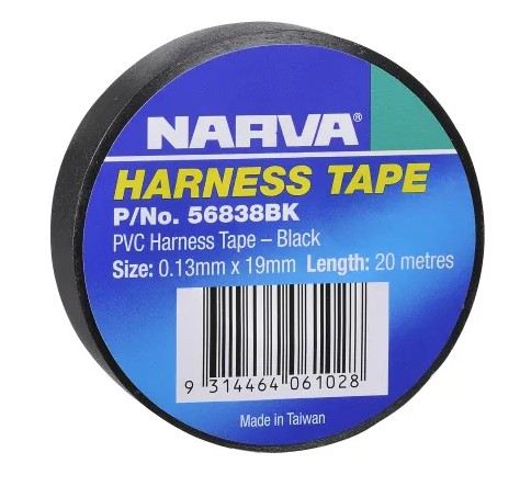 19MM PVC HARNESS TAPE BLACK (1 ROLL) - 56838BK