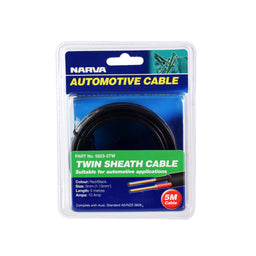 10A 3MM TWIN CORE SHEATHED CABLE (5M) RED/BLACK - 5823-5TW