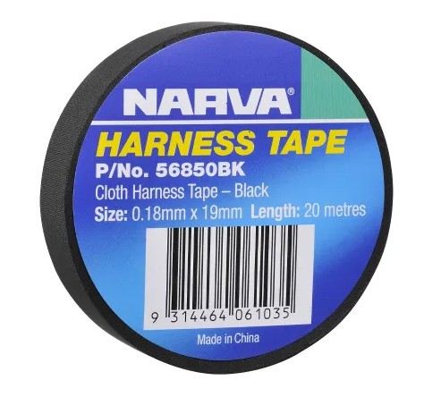 19MM PET CLOTH HARNESS TAPE BLACK (1 ROLL) - 56850BK