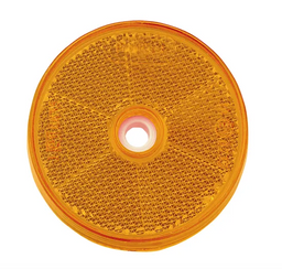 AMBER RETRO REFLECT 60MM CENTRAL FIX HOLE BL (2) - 84011BL