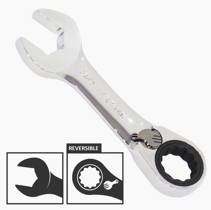 SPANNER ROE STUBBY REVERSIBLE GEARDRIVE SAE 9/16" - SP17256