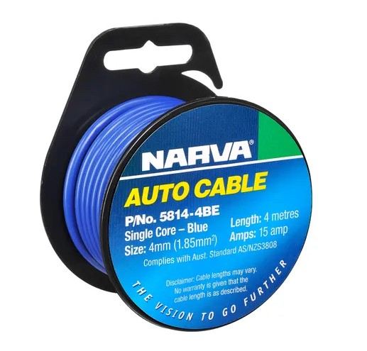CABLE S/CORE 4MM 15A 4M BLUE - 5814-4BE