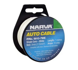 10A 3MM WHITE SINGLE CORE CABLE (7M) - 5813-7WE