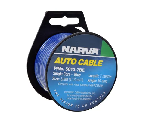 10A 3MM BLUE SINGLE CORE CABLE (7M) - 5813-7BE