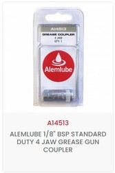 ALEMLUBE STANDARD DUTY 4 JAW GREASE COUPLER - A14513