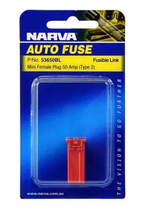 50 AMP RED MINI FEMALE FUSIBLE LINKS - PLUG IN (1) - 53650BL