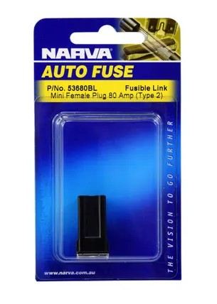 80 AMP BLACK MINI FEMALE FUSIBLE LINKS-PLUG IN (1) - 53680BL