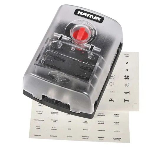 6-WAY BLADE FUSE/PLUG-IN TYPE CIRCUIT BREAKR BLOCK - 54446BL