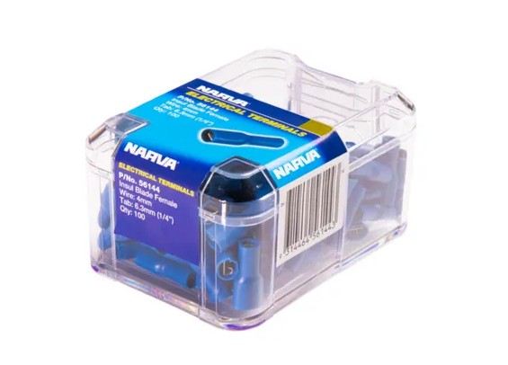 6.3 X 0.8MM FEMALE BLADE TERMINAL BLUE (100 PACK) - 56144
