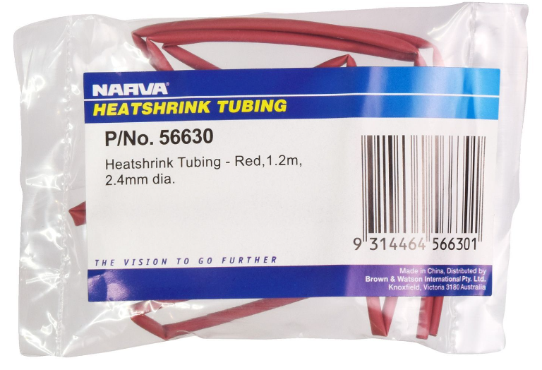 HEATSHRINK (RED) 2.4MM X 1.2M - 56630