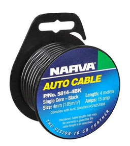 CABLE S/CORE 4MM 15A 4M BLACK - 5814-4BK
