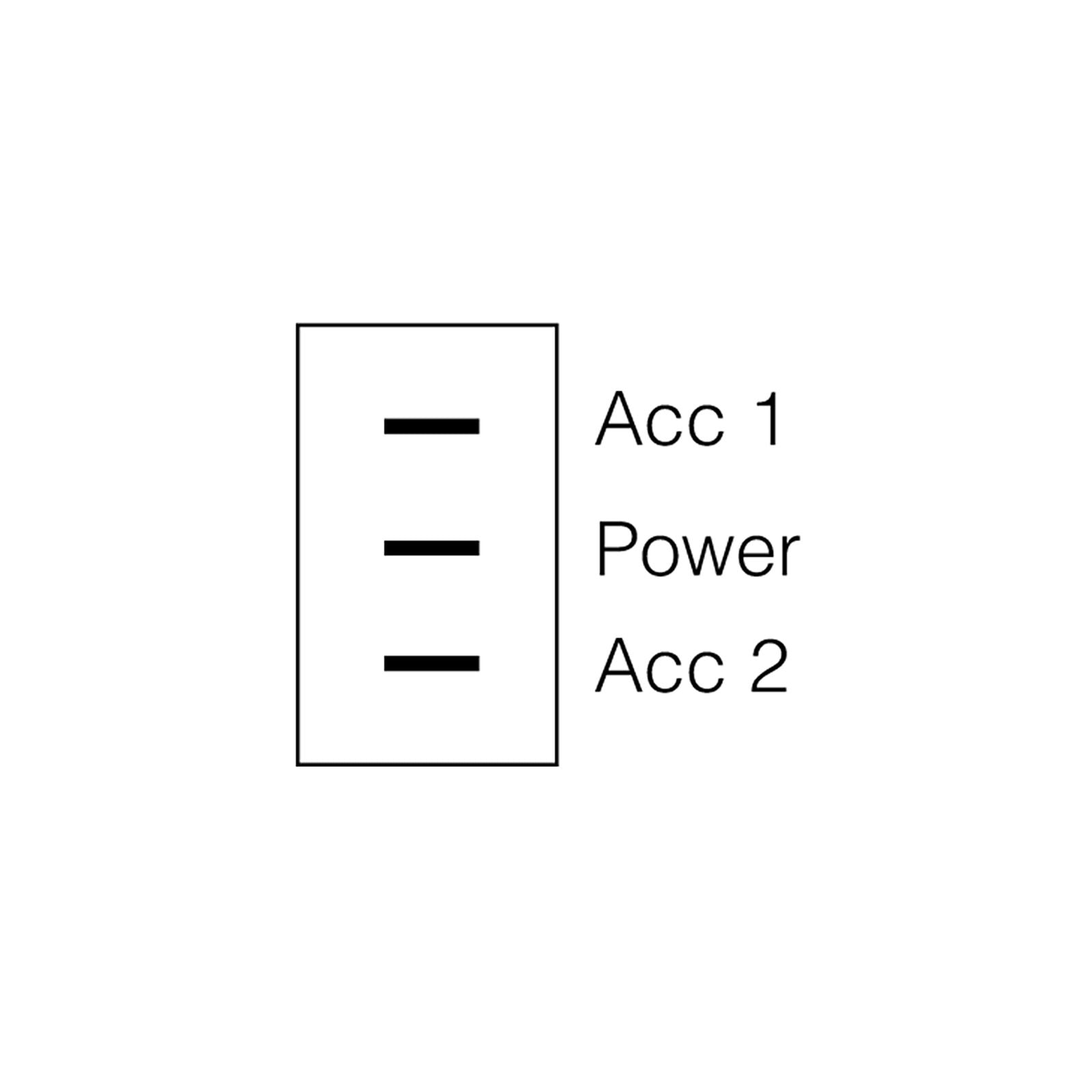 ON/OFF/ON ROCKER SWITCH - 20A AT 12V, 10A AT 24V - 62011BL