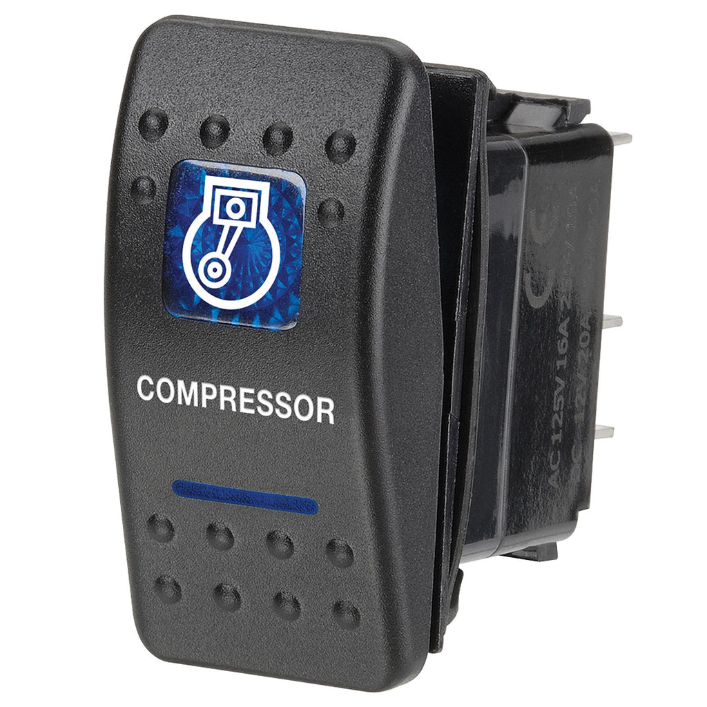 12 VOLT ILLUM OFF/ON SEALED ROCKER SWITCH WITH COM - 63140BL