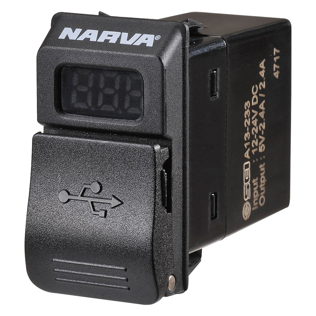 DUAL USB CHARGER VOLT/AMP METER - 63219BL