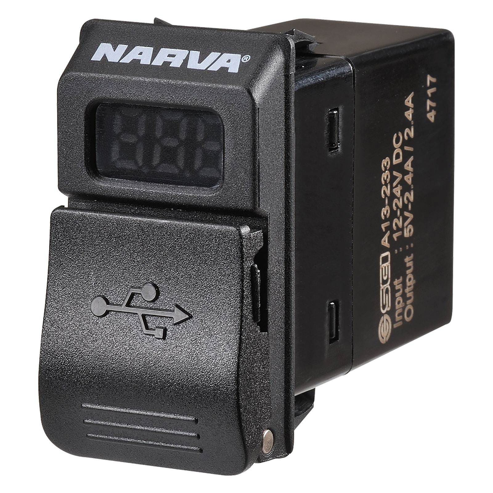 DUAL USB CHARGER VOLT/AMP METER - 63219BL