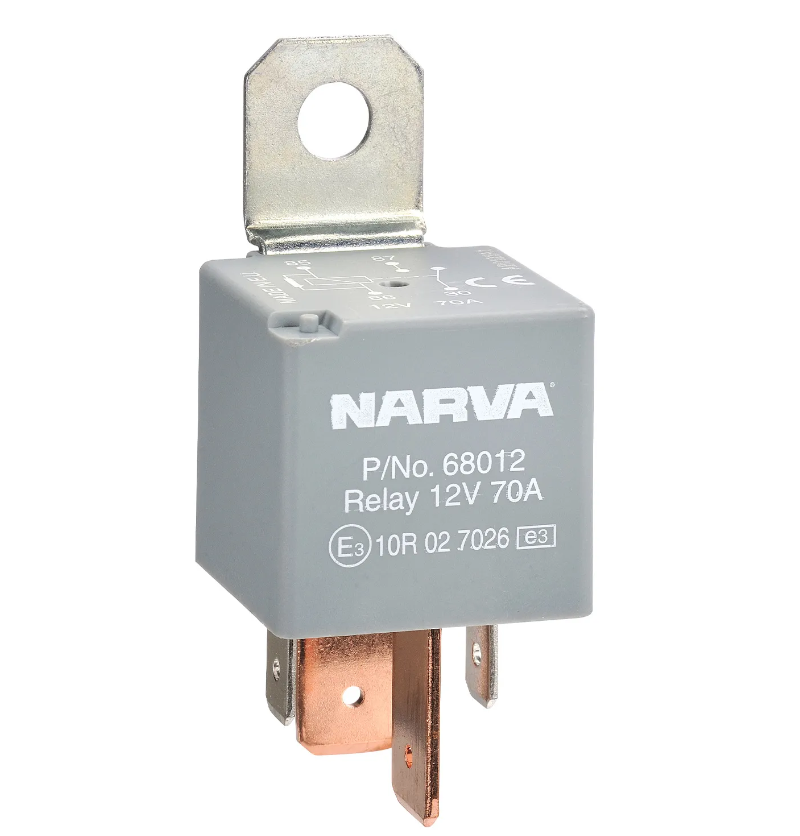 12V 70A NORMALLY OPEN 4X PIN RELAY WITH RESISTOR - 68012
