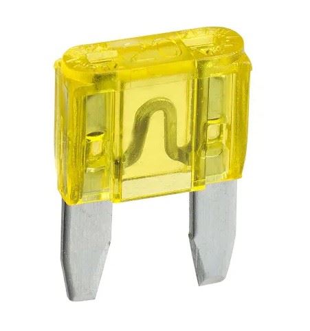 20 AMP YELLOW MINI BLADE FUSE (BOX OF 50) - 52720