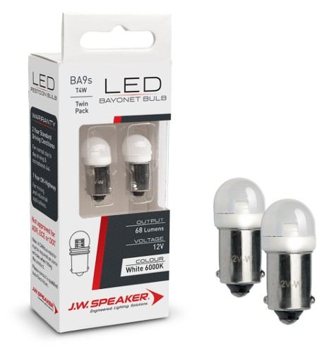 LED T4W / BA9S BAYONET 12V 6000K 68LM (2PCS) - JW990147