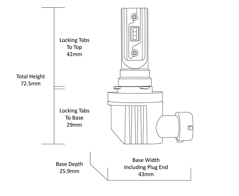 LED H11/9/8/16 DIRECT FIT HALOGEN REPLACEMENT BULB - JW999011