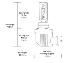 LED H11/9/8/16 DIRECT FIT HALOGEN REPLACEMENT BULB - JW999011