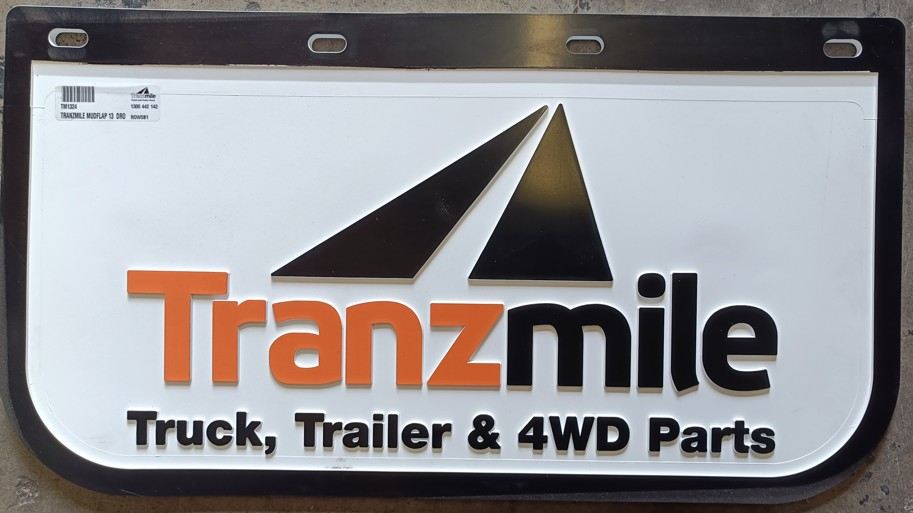 TRANZMILE WHITE MUDFLAP 13" X 24" - TM1324