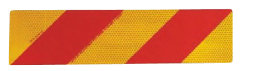 REAR MARKER PLATE - 600 X 150 CANDY STRIPE RIGHT - RMP6015R