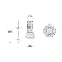LED H7/H18 DIRECT FIT HALOGEN REPLACEMENT BULB - JW999007