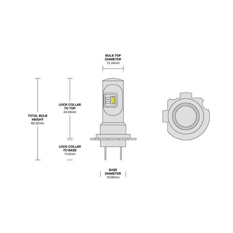 LED H7/H18 DIRECT FIT HALOGEN REPLACEMENT BULB - JW999007