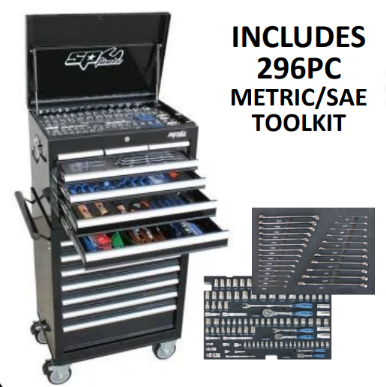 TOOLBOX BLACK 14 DRAW 2 PEICE 269PC SAE/METRIC - SP50129