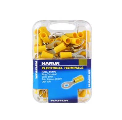 8.4MM RING TERMINAL YELLOW (100 PACK) - 56190