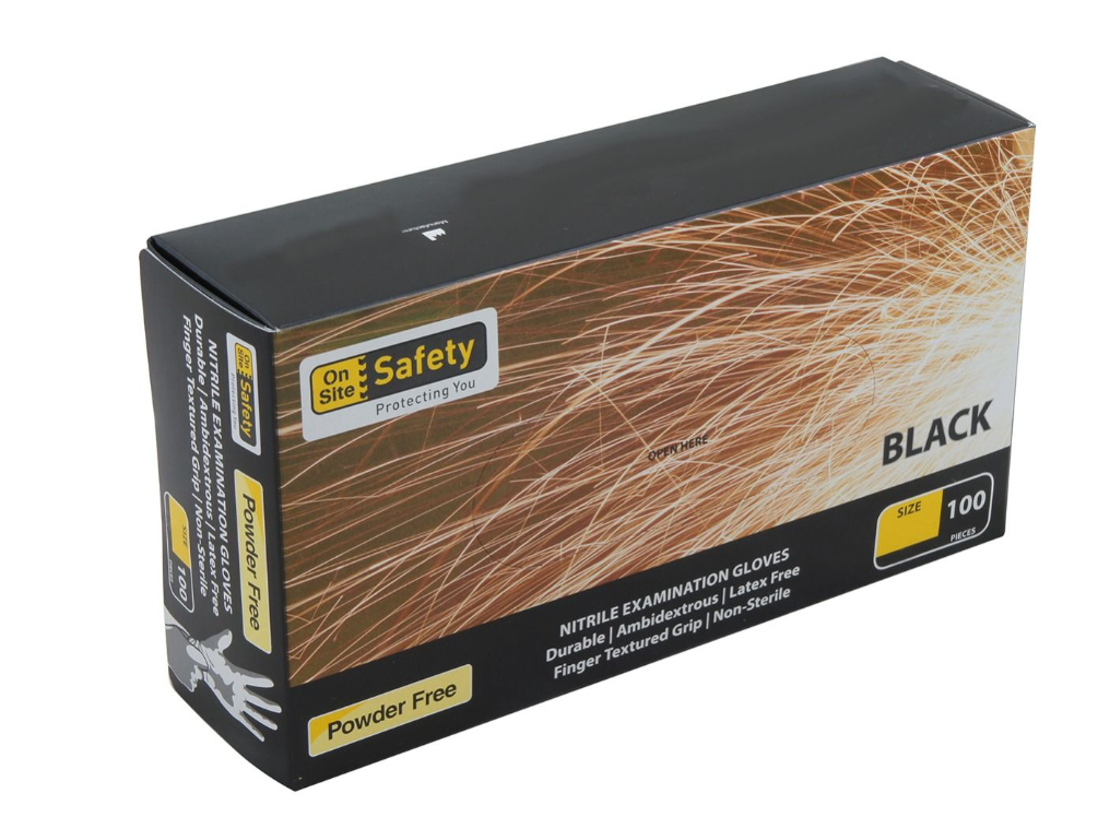 NITRILE BLACK GLOVE XLARGE 100PK - GNTRL23XL