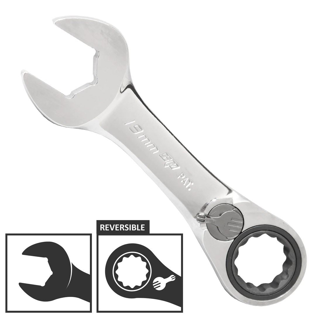 SPANNER ROE STUBBY REVERSIBLE GEARDRIVE METRIC 10M - SP17210