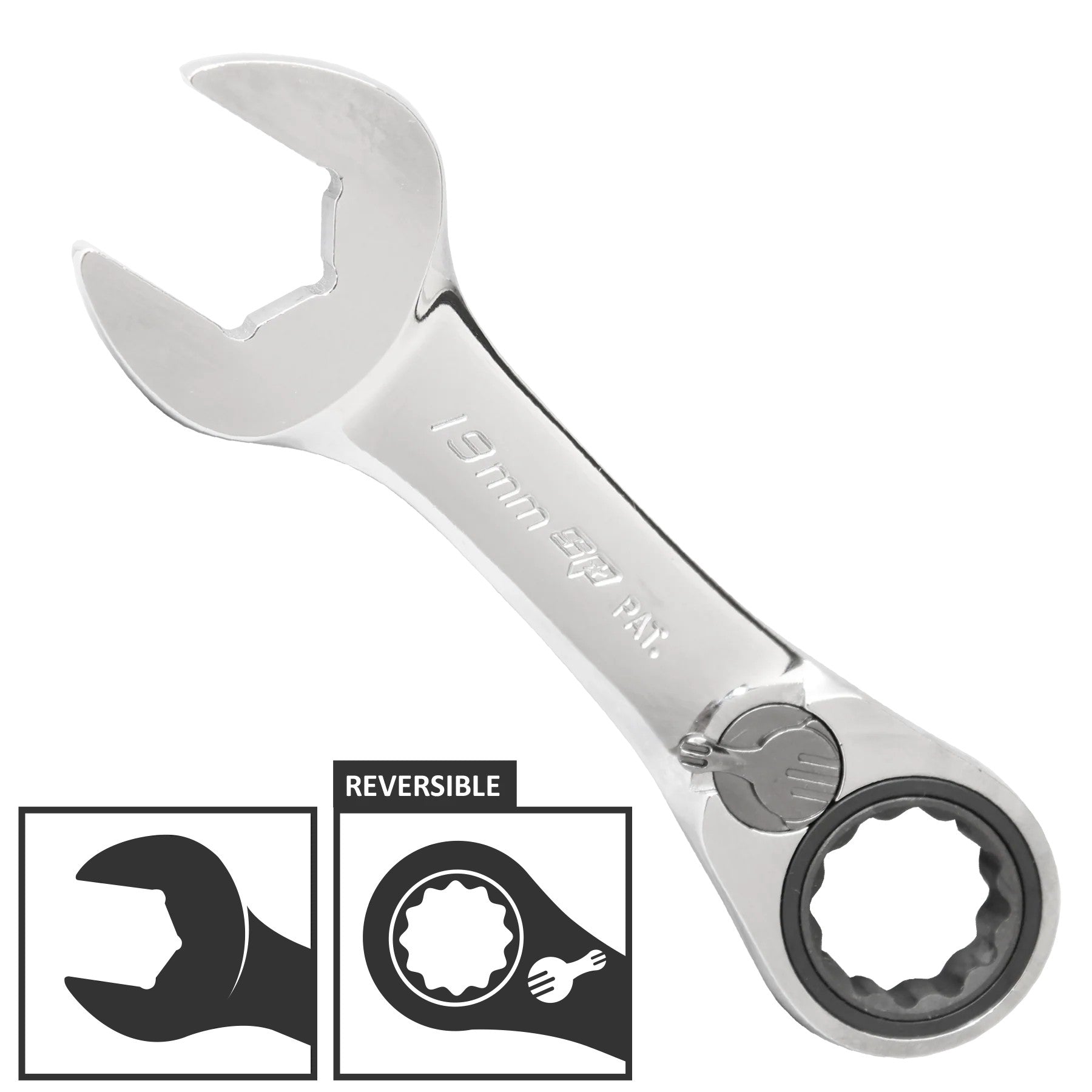 SPANNER ROE STUBBY REVERSIBLE GEARDRIVE METRIC 10M - SP17210