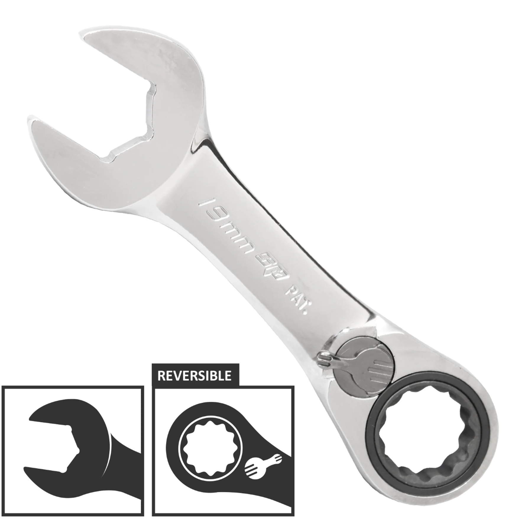 SPANNER ROE STUBBY REVERSIBLE GEARDRIVE METRIC 12M - SP17212