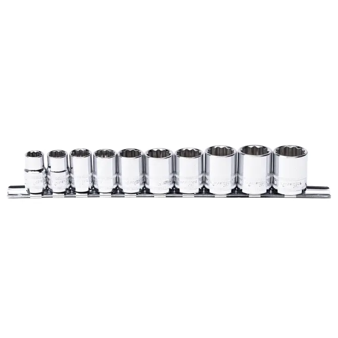 SOCKET RAIL - 3/8DR 12PT 10PC METRIC - SP20230